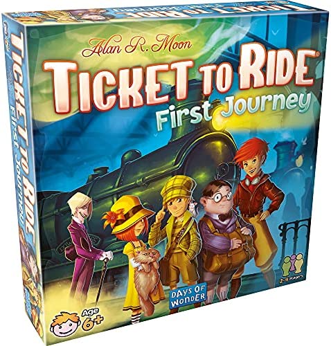 Ticket to Ride First Journey Board Game | Strategy | Train Adventure | Fun Family Game for Kids and Adults | Ages 6+ | 2-4 Players | Average Playtime 15-30 Minutes | Made by Days of Wonder