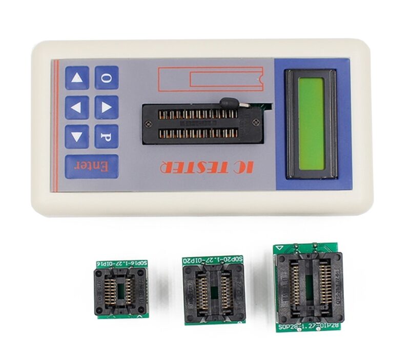 Transistor Tester Integrated Circuit IC Tester Meter Maintenance Tester MOS PNP NPN Detector 3.3V/5.0V/Auto Search Mode