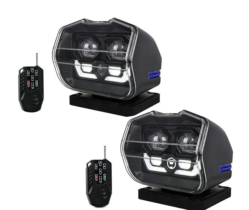 360° Rotate Remote Control Search Light Spotlight For Marine Boat High Brightness Off-Road Vehicles Auxiliary Lamp