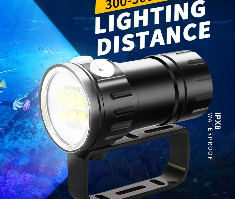 300000LM Professional Diving Flashlight Portable IPX8 Waterproof Torch Lamp For Diving Scuba Underwater Hunting Lantern Fishing
