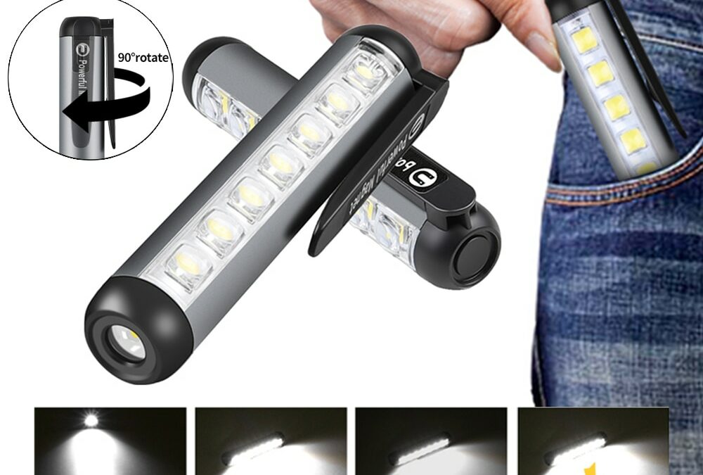 LED Multifunctional Flashlight 500mAh Built-in Battery Mini Torch XPE+COB Portable Lighting with Pen Clip Magnet Outdoor Fishing