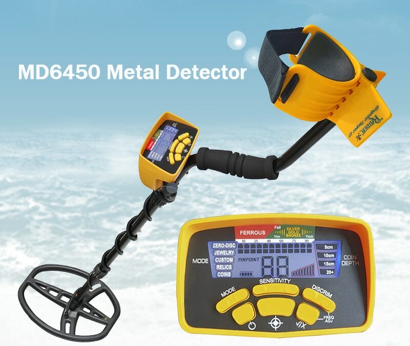 Professional Underground Metal Detector MD-6450 with Backlight LCD Digital display with 11" Waterproof Search Coil