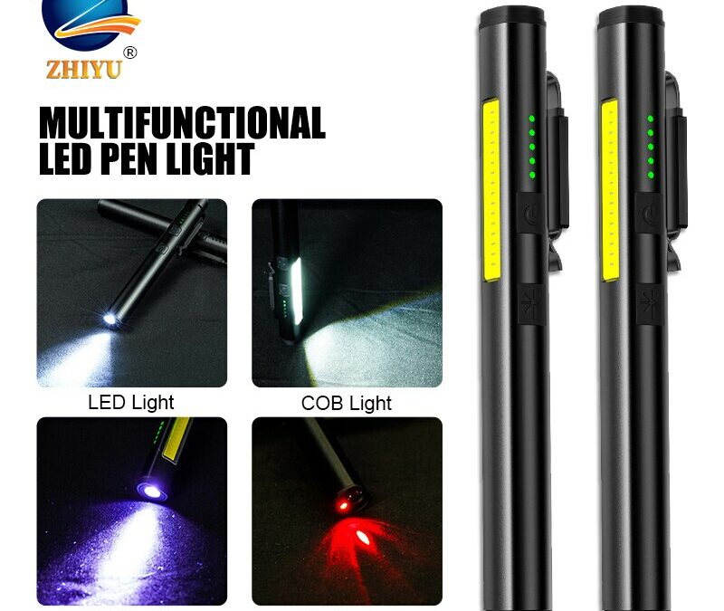 USB Rechargeable UV Flashlight Multifunctional Pen Light with  Built-in Battery Powerful Mini LED Torch Outdoor Camping Lantern