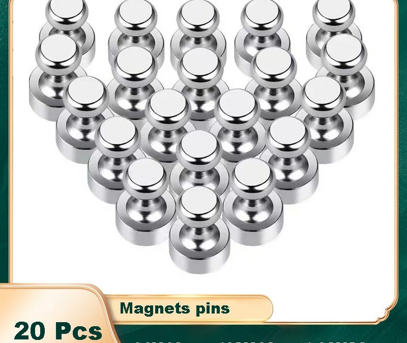 20Pcs Super Strong Neodymium Magnet Magnetic Pushpins Sucker Thumbtack Durable Steel Magnet Push Pin for Refrigerator Whiteboard