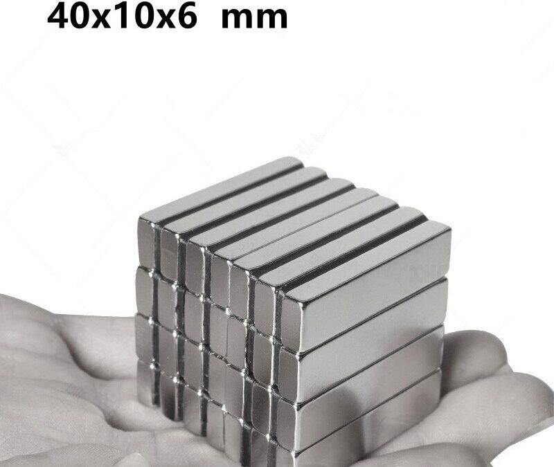 2/5/10/20/30pcs 40x10x6 Neodymium Magnet 40*10*6 Powerful Permanent Magnet 40x10x6mm Block Search Magnets N35 thickness 6mm