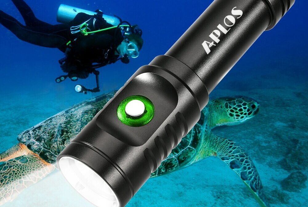 APLOS AP01 1050 Lumens Diving Flashlight XM-L2 5000k LED Scuba Dive Light, IPX8 Waterproof Underwater 100m Rechargeable Torch