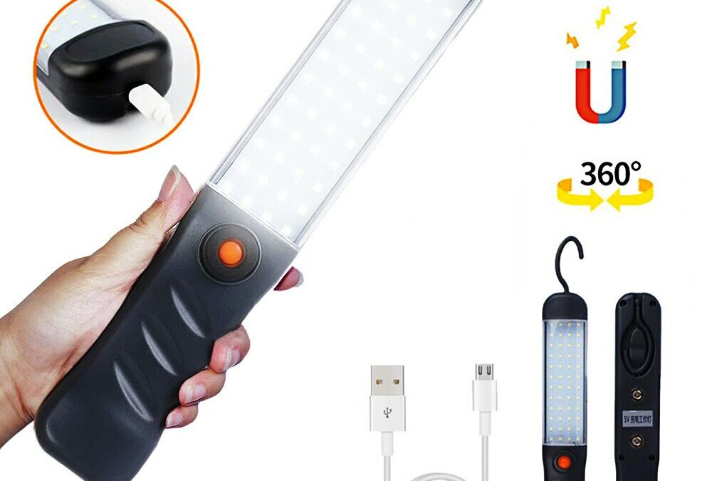 LED Work Lamp USB Rechargeable Camping Flood Light Portable Magnetic Cordless Inspection Lighting For Car Repair Home Workshop
