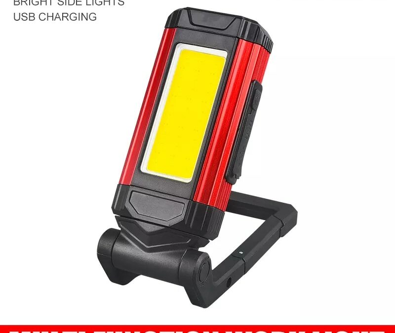 Magnetic COB Work Light USB Rechargeable LED Flashlight Portable Lantern Camping Light Type C Cable Power Bank Function Lamp