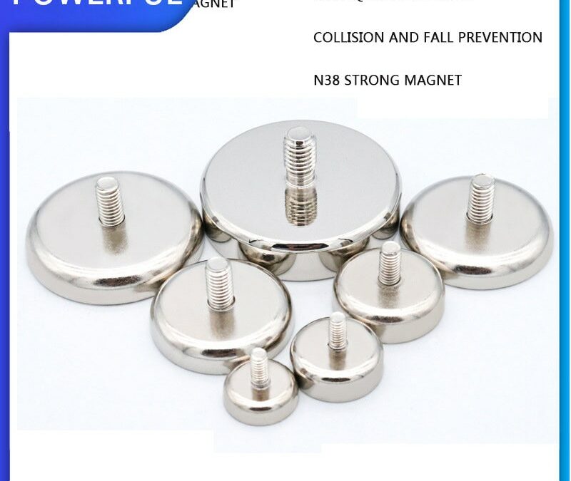 Neodymium Shallow Pot Magnets With Internal Thread Hole have a threaded Stem Be Used For Every kind of Tapped Screws Dia  8-90mm