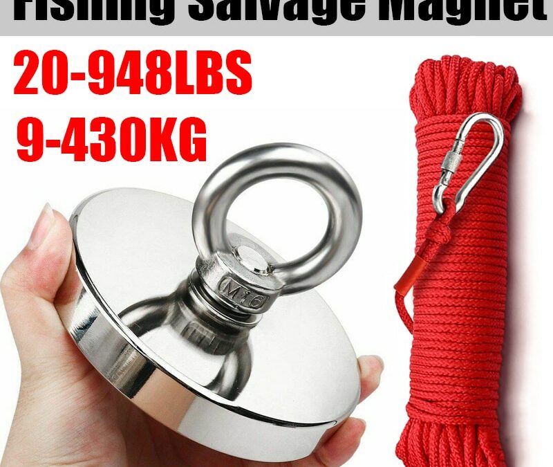 9-430KG Fishing Salvage Magnet Super Neodymium Magnetic Hooks Powerful Hanging Heavy Duty Sucker for Search/Cruise/Home/Lake/Sea