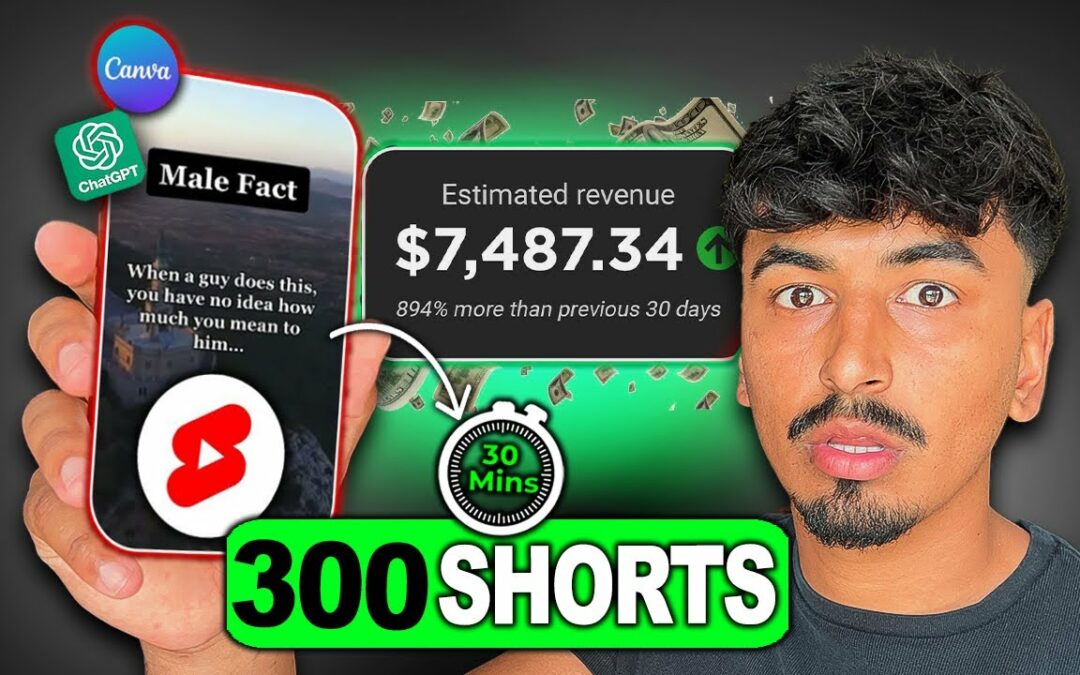 How To Create 300 VIRAL Shorts in 30 MINUTES using Chat GPT & Canva ($100/Day ALL From Your Phone!)