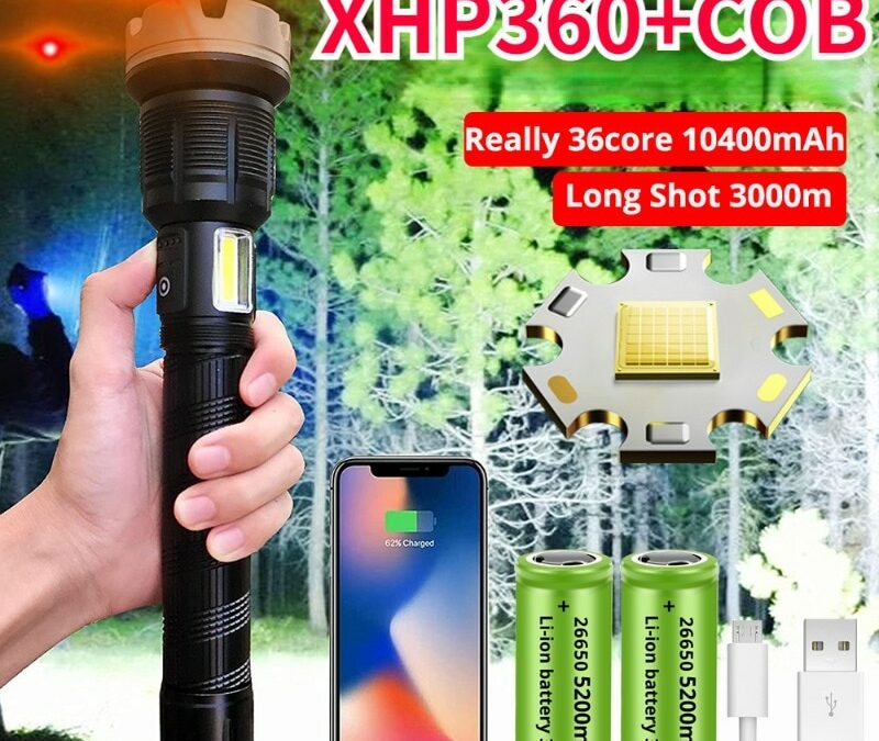 Powerful LED Flashlights XHP 90/70 Super Bright Flash Lights USB Rechargeable Zoom Tactical Torch Camping Searching Lamp