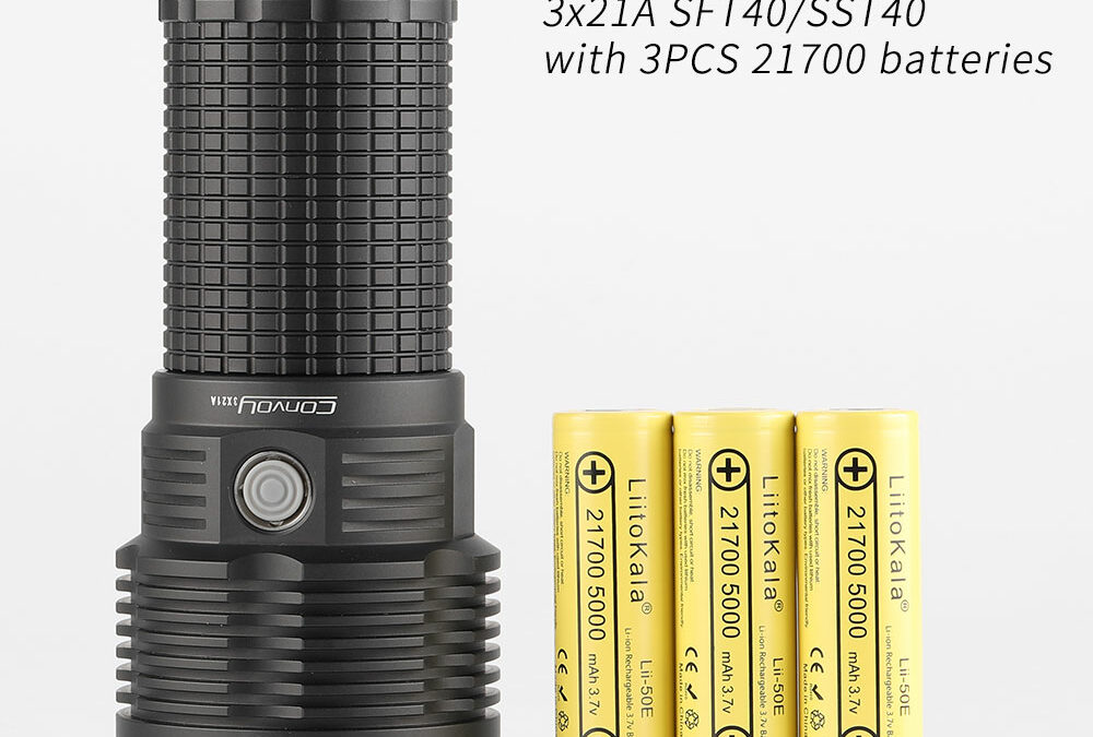 Convoy 3X21A SFT40 SST40 21700 flashlight torch,with 21700 battery inside