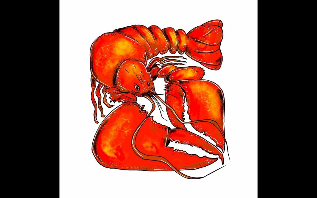 Artisticus 255 | The Red Lobster * Ocean | Digital art * Drawing * Procreate * Ipad Pro (2023)
