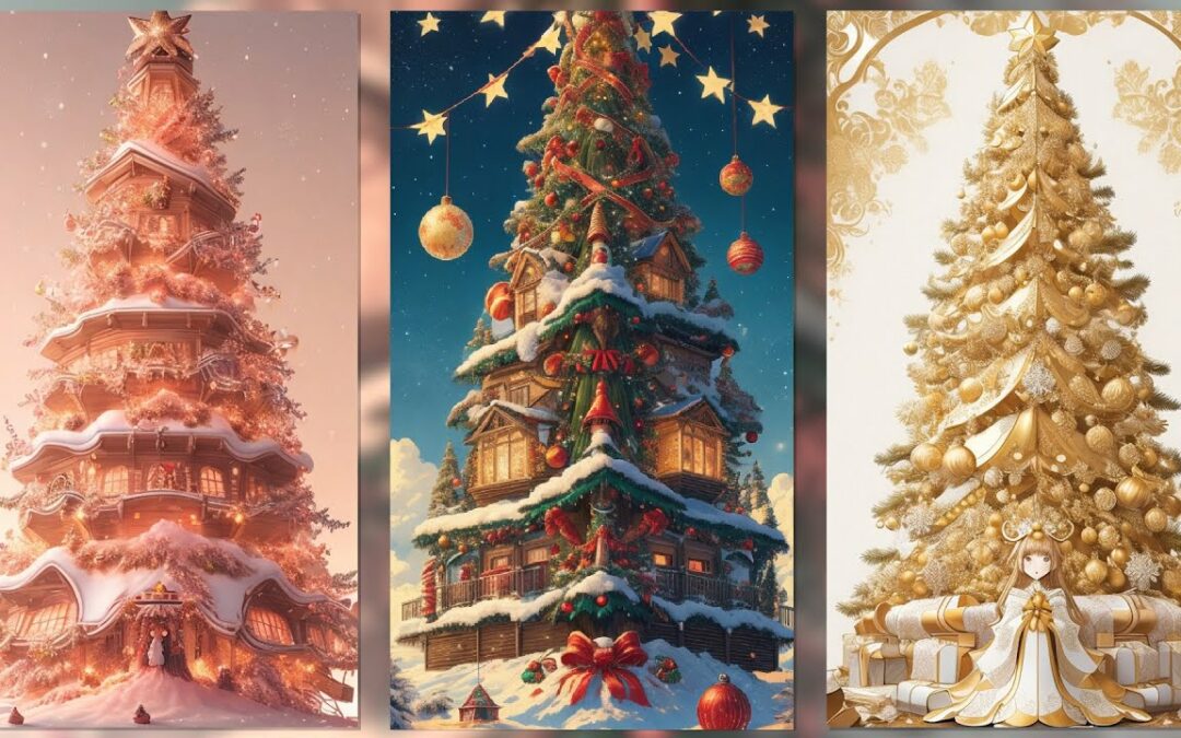 AI Digital Art of Colorful Christmas Trees! 🎄🖌️