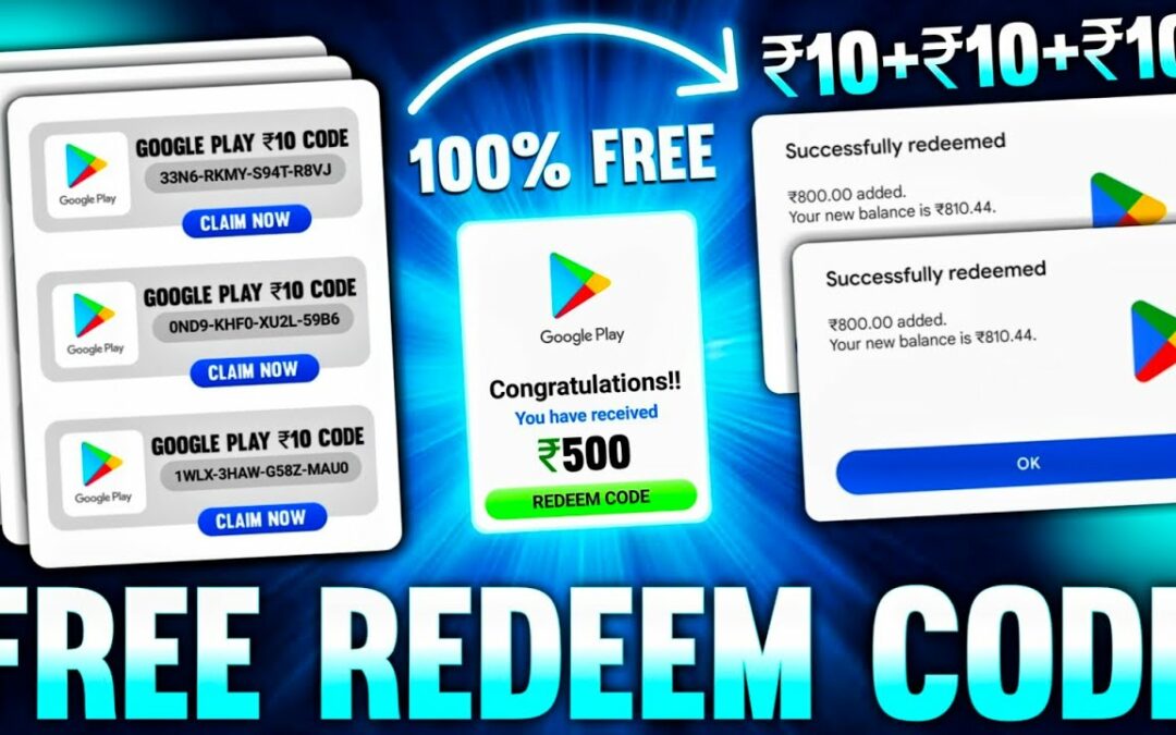 Real Free Redeem Code | Free Redeem Code App | Free Play Store Redeem Code App | Google Redeem Code